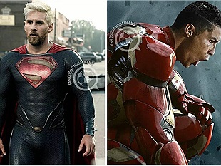 Sẽ ra sao khi các danh thủ bóng đá hóa thân thành...siêu anh hùng Marvel và DC?