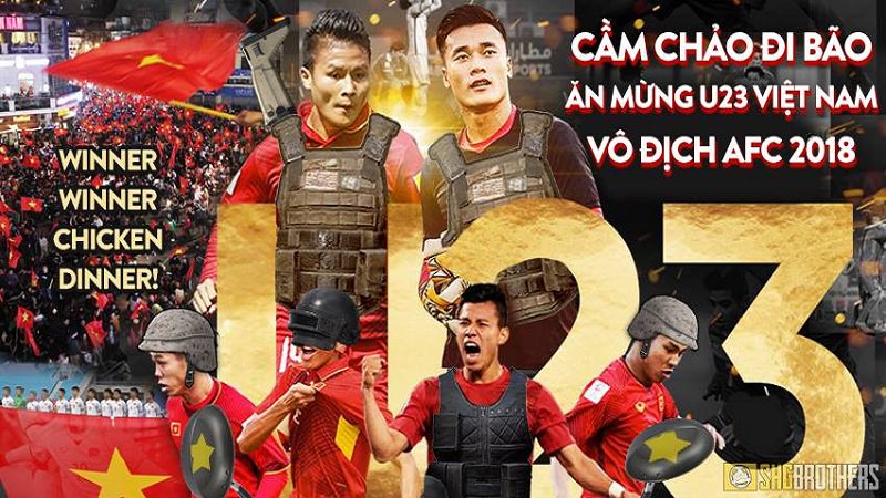 Cộng đồng PUBG rủ nhau cầm chảo đi 'bão' ăn mừng U23 VN vô địch